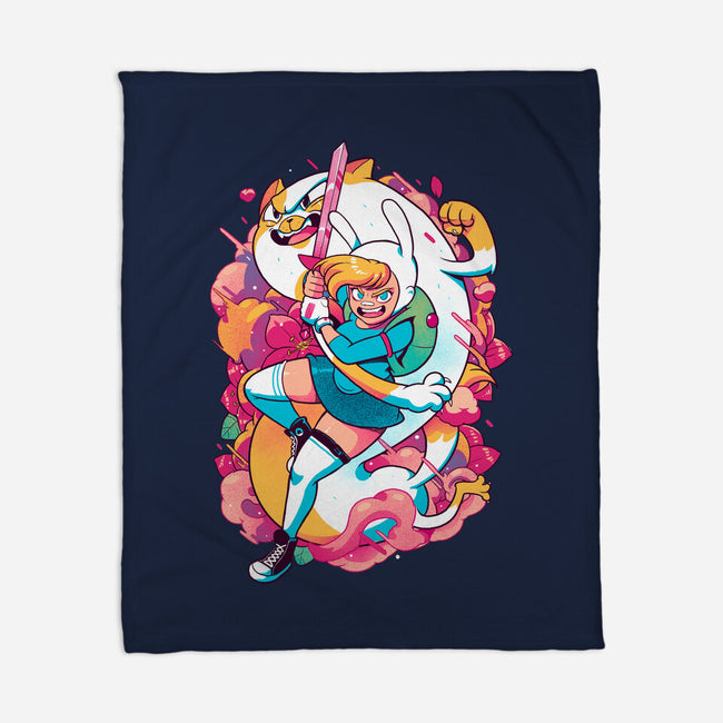 The Human And The Cat-none fleece blanket-Bruno Mota