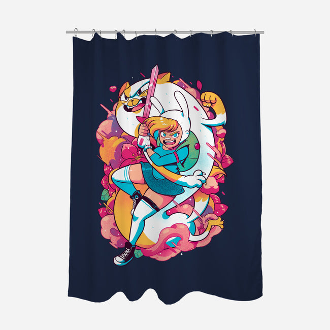 The Human And The Cat-none polyester shower curtain-Bruno Mota