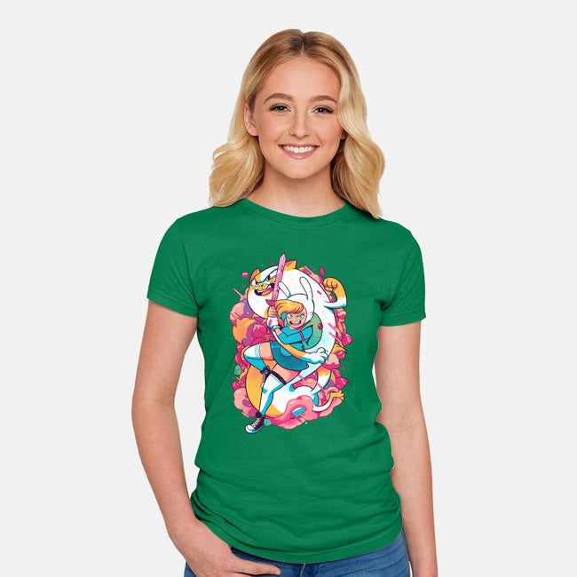 The Human And The Cat-womens fitted tee-Bruno Mota