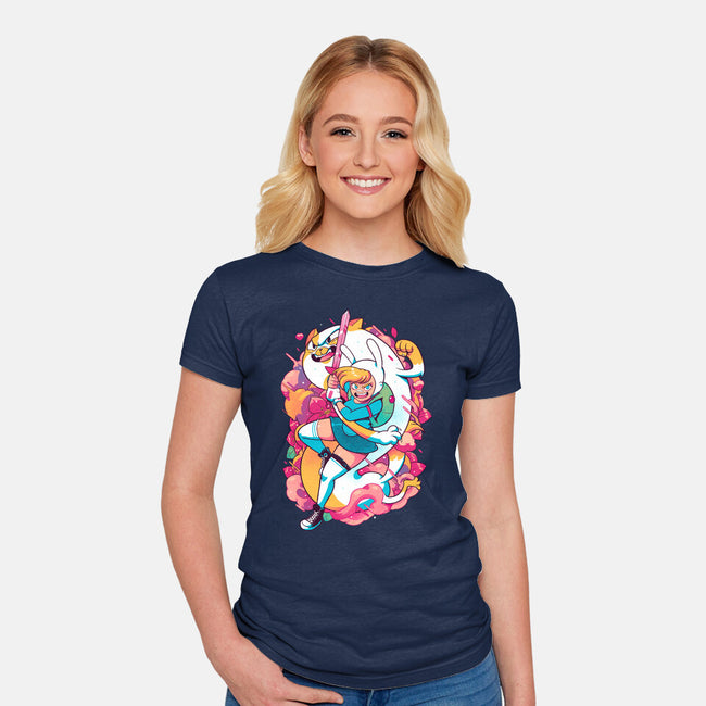 The Human And The Cat-womens fitted tee-Bruno Mota