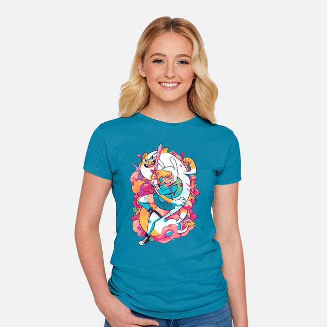 The Human And The Cat-womens fitted tee-Bruno Mota