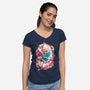The Human And The Cat-womens v-neck tee-Bruno Mota