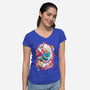 The Human And The Cat-womens v-neck tee-Bruno Mota