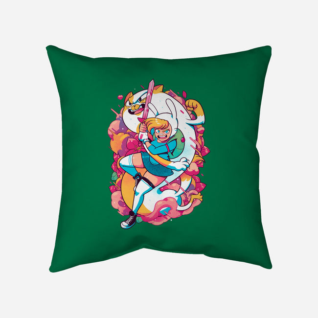 The Human And The Cat-none removable cover w insert throw pillow-Bruno Mota