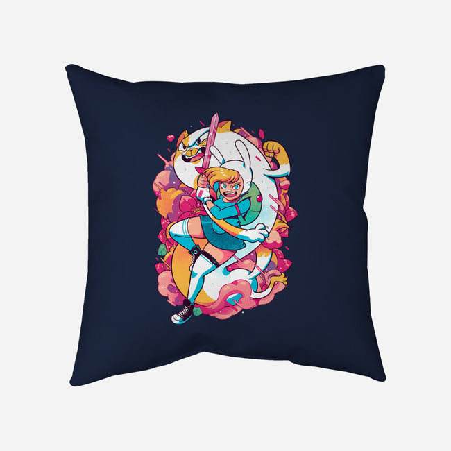 The Human And The Cat-none removable cover w insert throw pillow-Bruno Mota