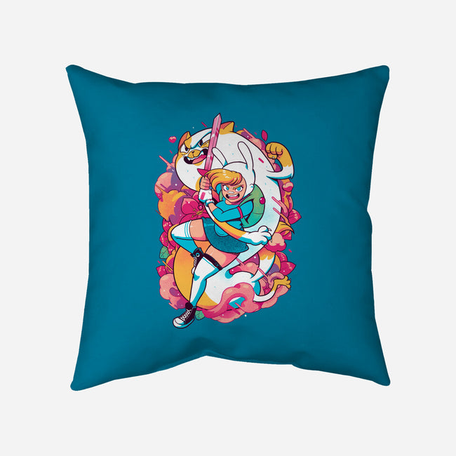 The Human And The Cat-none removable cover w insert throw pillow-Bruno Mota