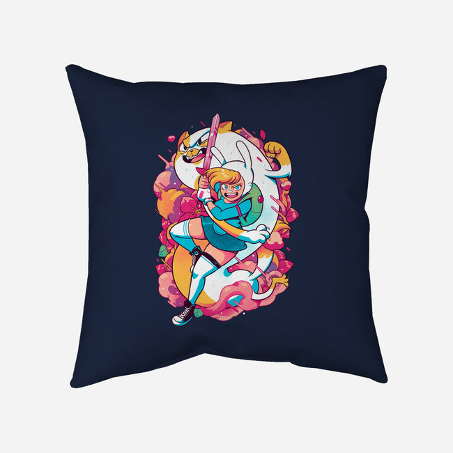 The Human And The Cat-none removable cover throw pillow-Bruno Mota