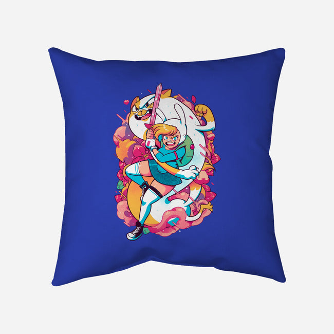 The Human And The Cat-none removable cover throw pillow-Bruno Mota