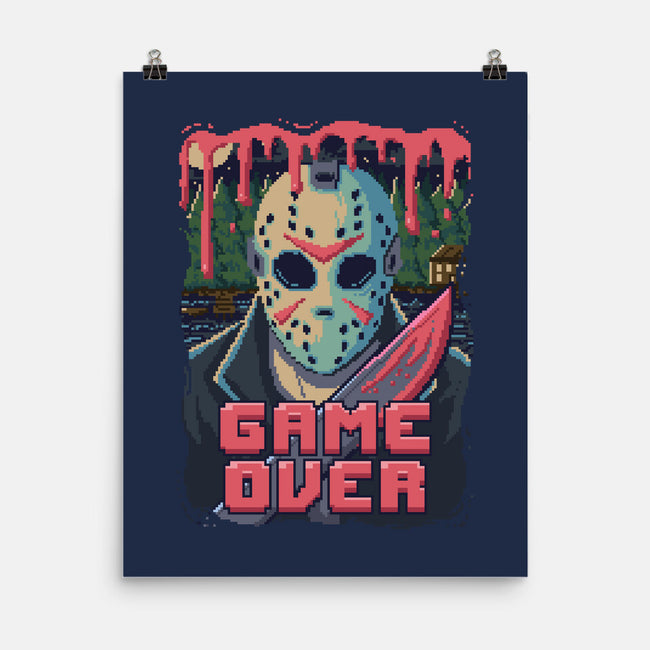Game Over Pixels-none matte poster-danielmorris1993