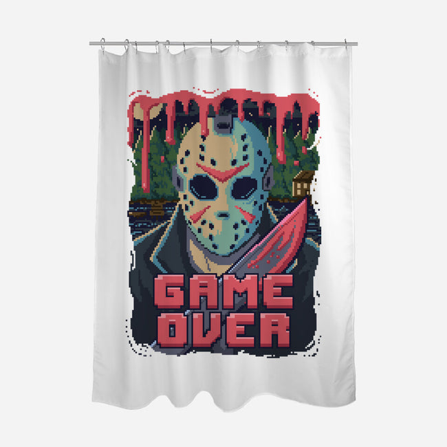Game Over Pixels-none polyester shower curtain-danielmorris1993
