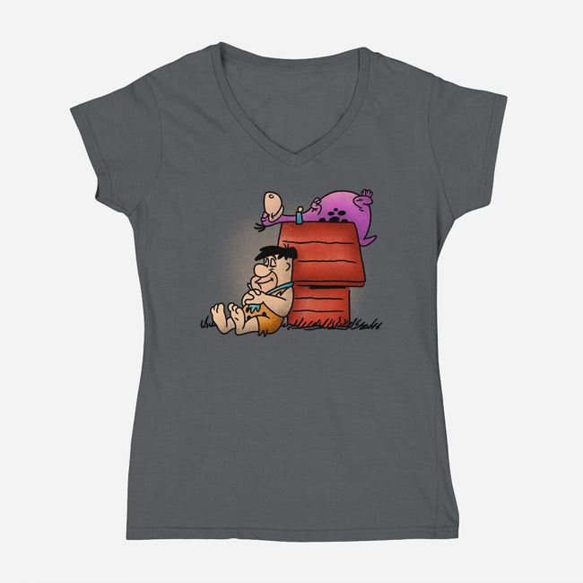 The Flintnuts-womens v-neck tee-Barbadifuoco