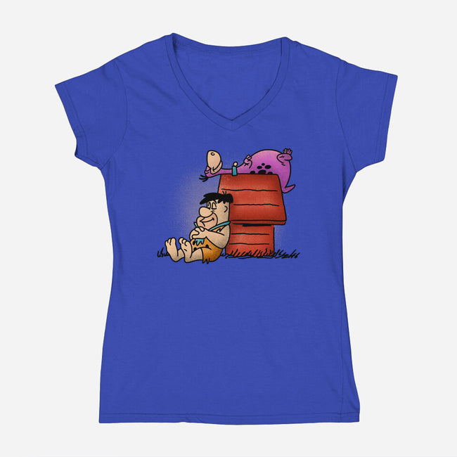 The Flintnuts-womens v-neck tee-Barbadifuoco