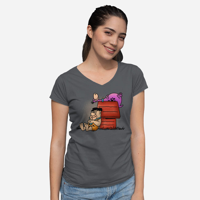 The Flintnuts-womens v-neck tee-Barbadifuoco