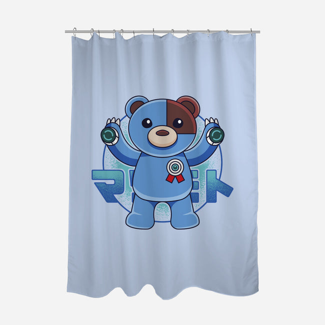 Vivy Bear-none polyester shower curtain-Logozaste