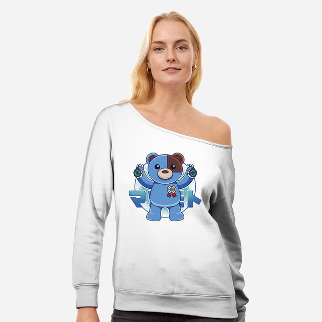 Vivy Bear-womens off shoulder sweatshirt-Logozaste