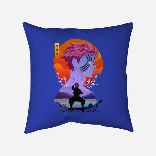 Akaza Slayer-none removable cover throw pillow-rondes