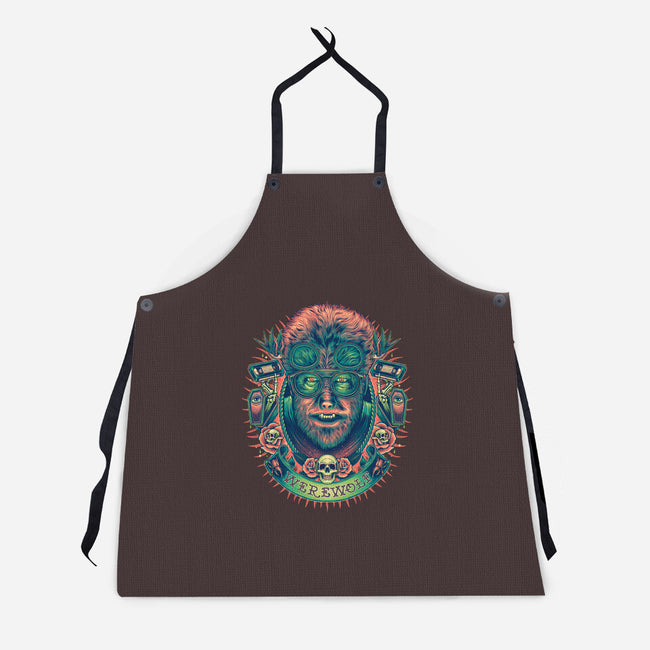 Glowing Werewolf-unisex kitchen apron-glitchygorilla