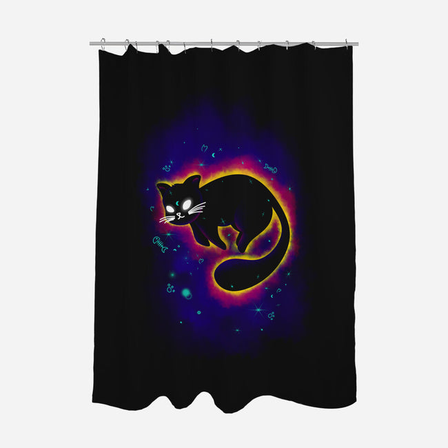 Floating Space Cat-none polyester shower curtain-erion_designs