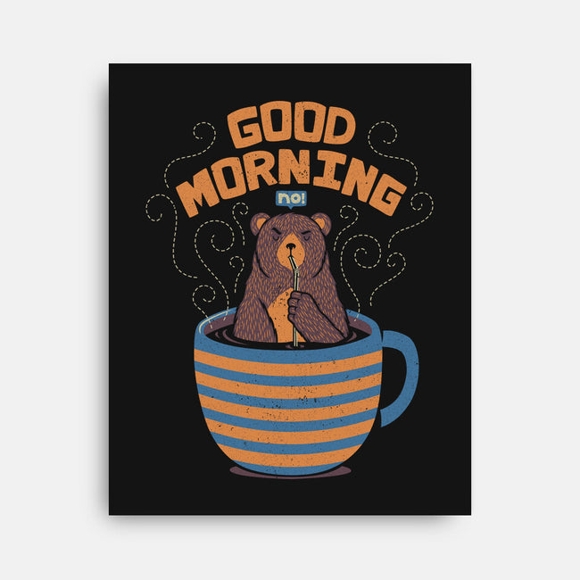 Bear Coffee Bath-none stretched canvas-tobefonseca