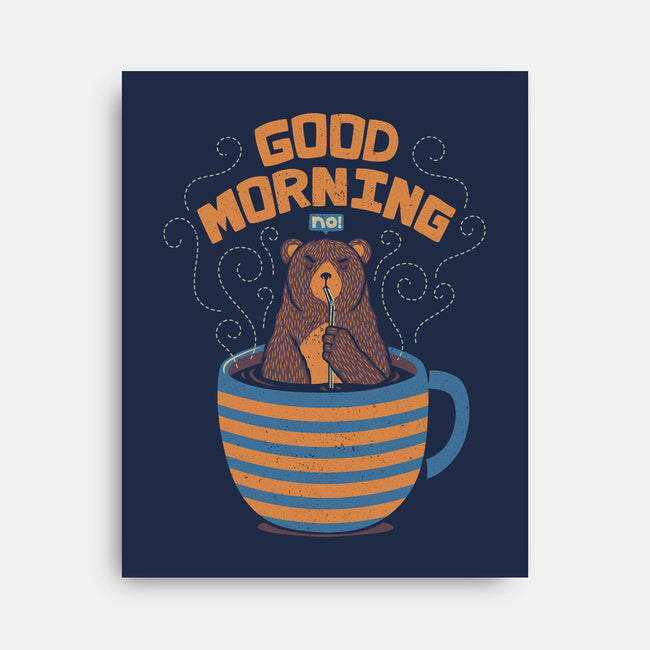 Bear Coffee Bath-none stretched canvas-tobefonseca