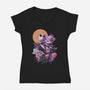 Nightmare In Moonlight-womens v-neck tee-fanfabio