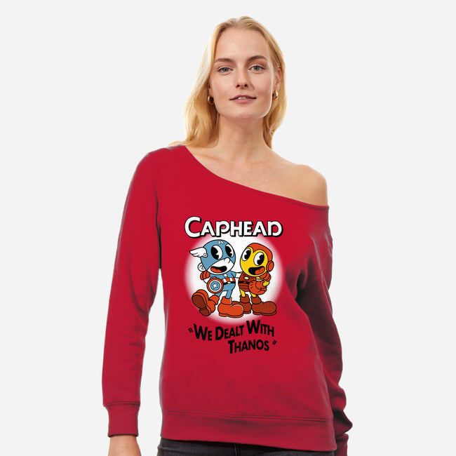 Caphead-womens off shoulder sweatshirt-Nemons