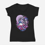 Spirits In Moonlight-womens v-neck tee-fanfabio