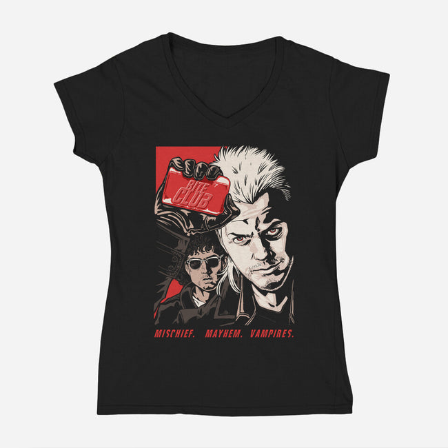 Bite Club-womens v-neck tee-goodidearyan
