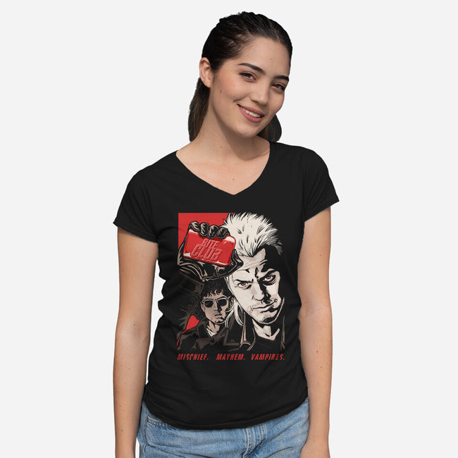Bite Club-womens v-neck tee-goodidearyan