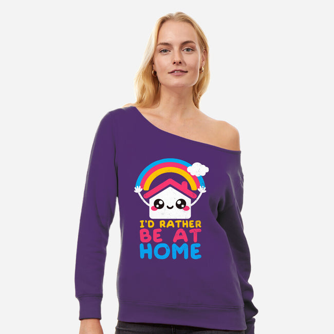 Be At Home-womens off shoulder sweatshirt-NemiMakeit