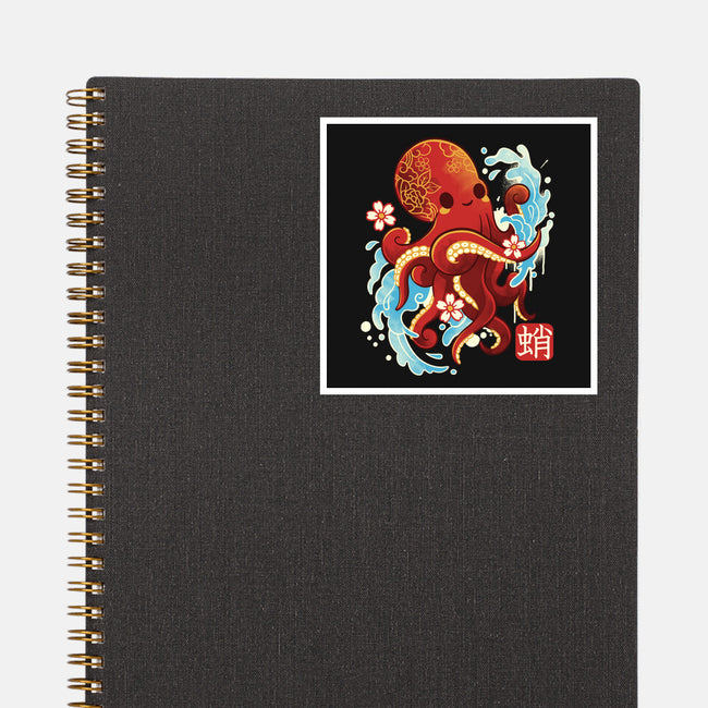 Japanese Octopus Kawaii-none glossy sticker-NemiMakeit