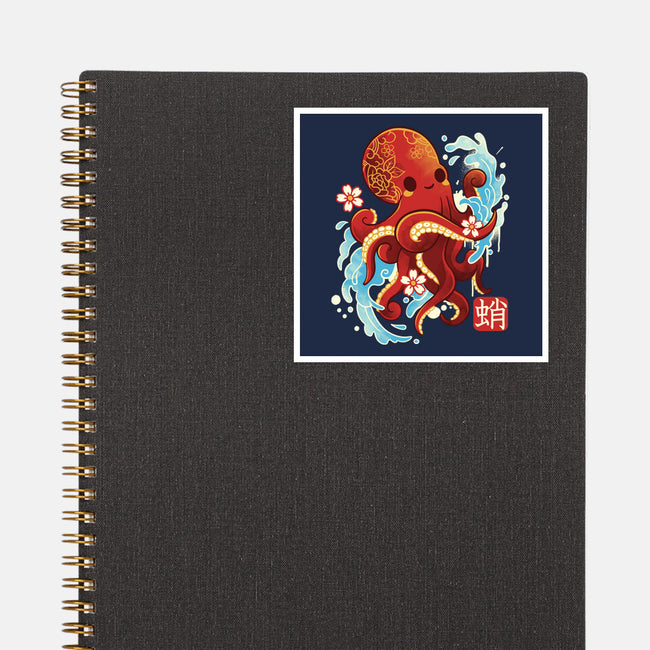 Japanese Octopus Kawaii-none glossy sticker-NemiMakeit