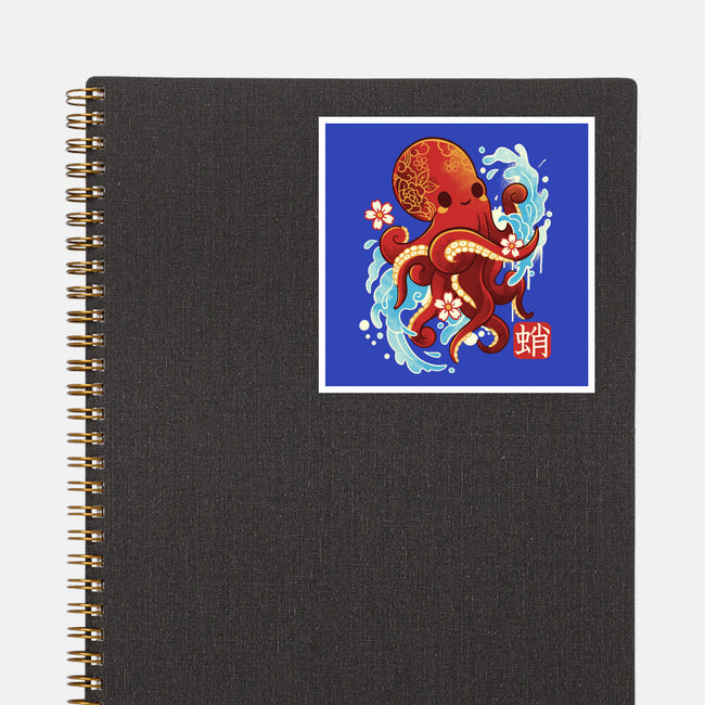 Japanese Octopus Kawaii-none glossy sticker-NemiMakeit