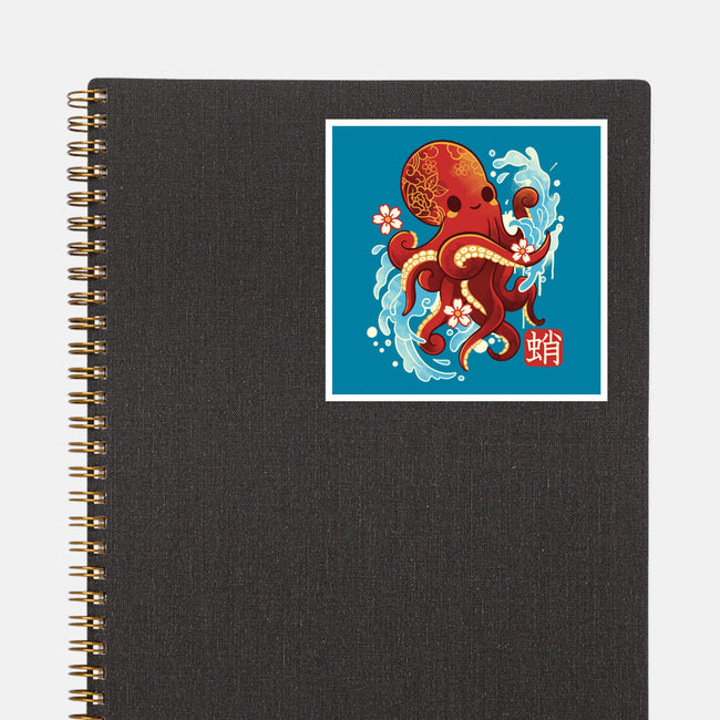 Japanese Octopus Kawaii-none glossy sticker-NemiMakeit