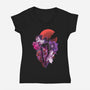 Shinigami In Moonlight-womens v-neck tee-fanfabio