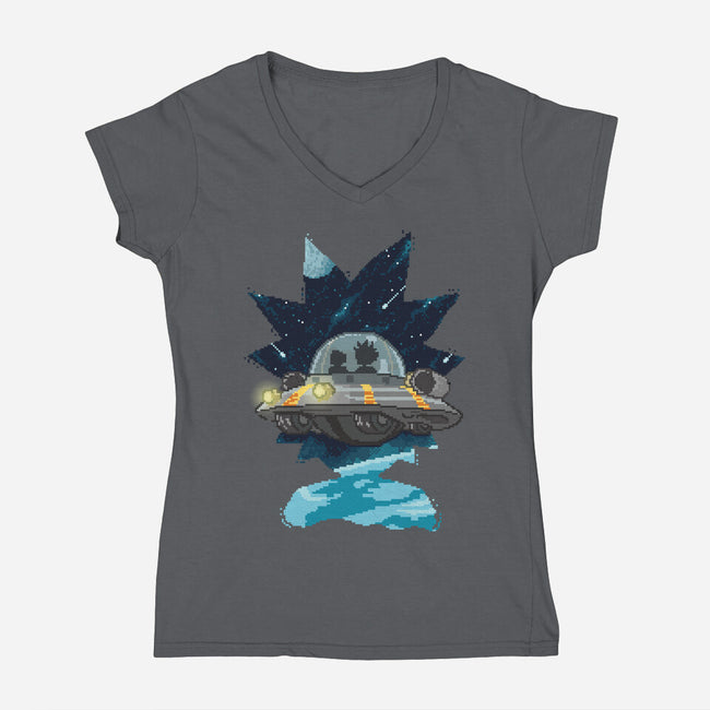 Pixel Rick-womens v-neck tee-danielmorris1993