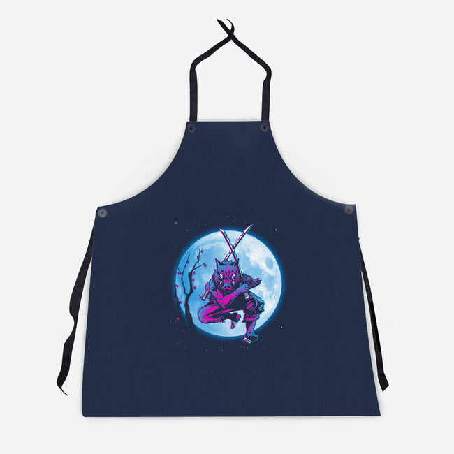 Inosuke Under The Moon-unisex kitchen apron-ddjvigo