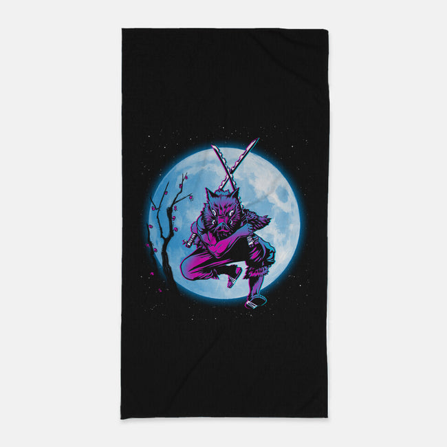 Inosuke Under The Moon-none beach towel-ddjvigo