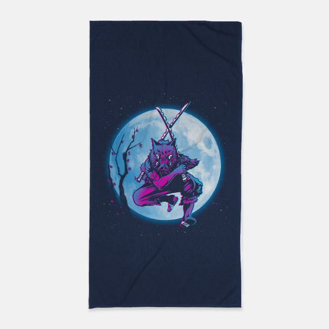 Inosuke Under The Moon-none beach towel-ddjvigo