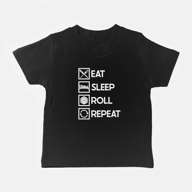 Eat Sleep Roll-baby basic tee-Nickbeta Designs