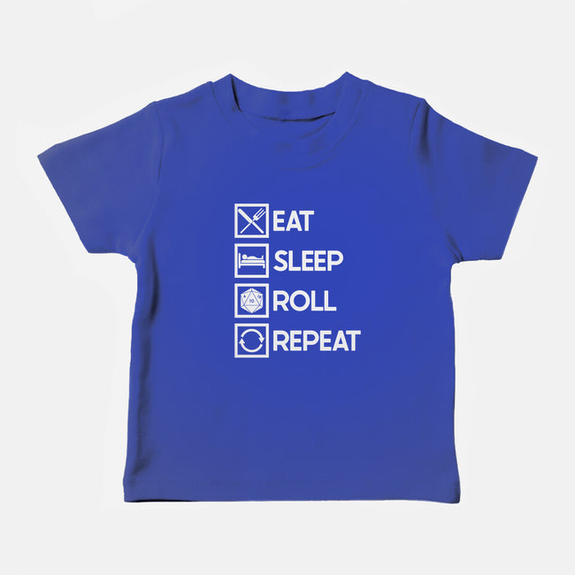 Eat Sleep Roll-baby basic tee-Nickbeta Designs