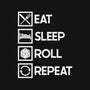 Eat Sleep Roll-womens racerback tank-Nickbeta Designs