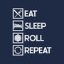Eat Sleep Roll-none fleece blanket-Nickbeta Designs