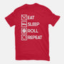 Eat Sleep Roll-womens basic tee-Nickbeta Designs