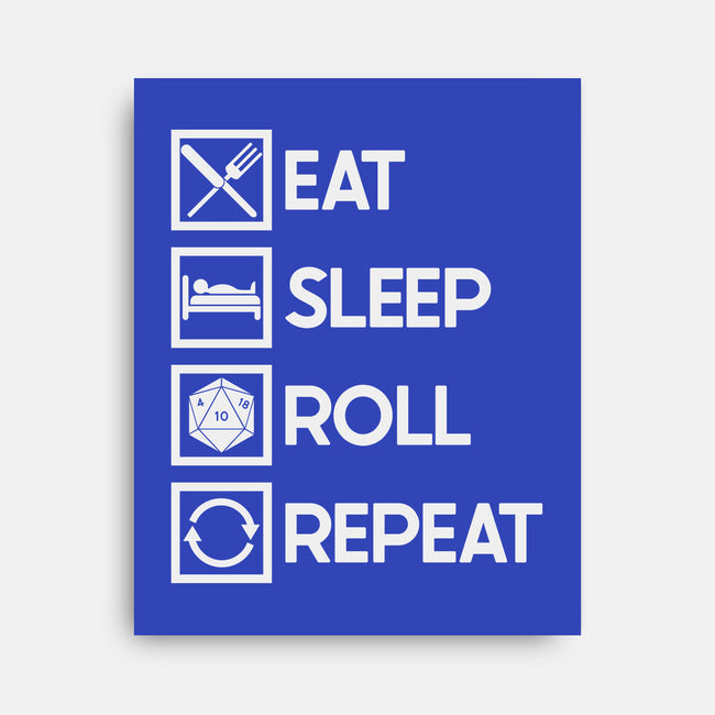 Eat Sleep Roll-none stretched canvas-Nickbeta Designs