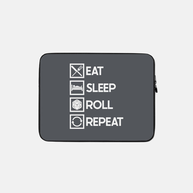 Eat Sleep Roll-none zippered laptop sleeve-Nickbeta Designs