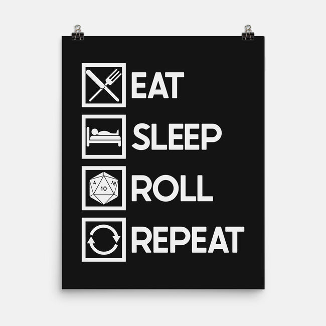 Eat Sleep Roll-none matte poster-Nickbeta Designs