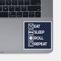 Eat Sleep Roll-none glossy sticker-Nickbeta Designs