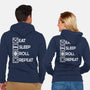 Eat Sleep Roll-unisex zip-up sweatshirt-Nickbeta Designs