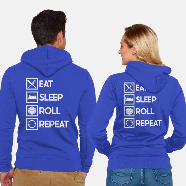 Eat Sleep Roll-unisex zip-up sweatshirt-Nickbeta Designs